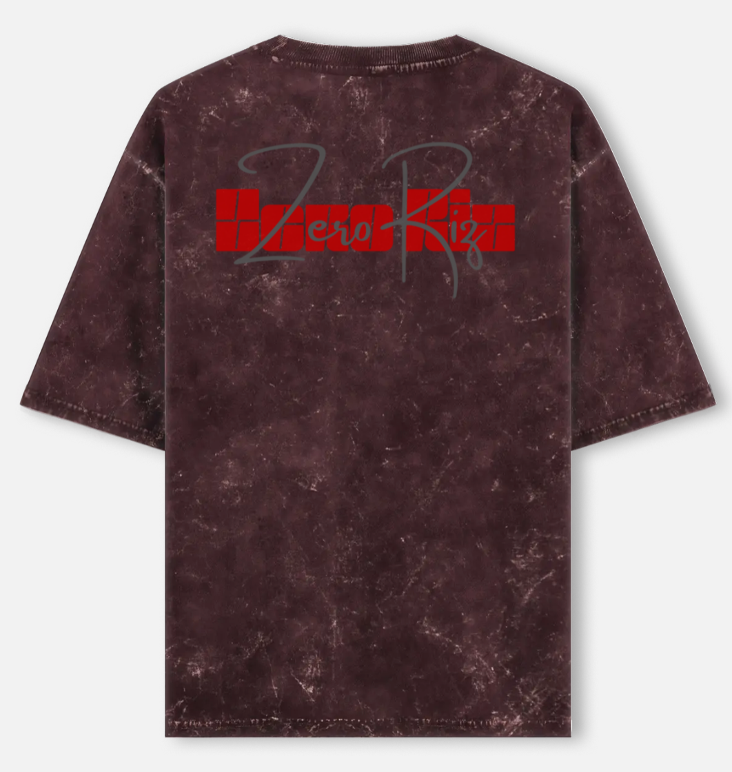 Zero Riz | Acid Washed Oversized Tee |YR-AW-D28
