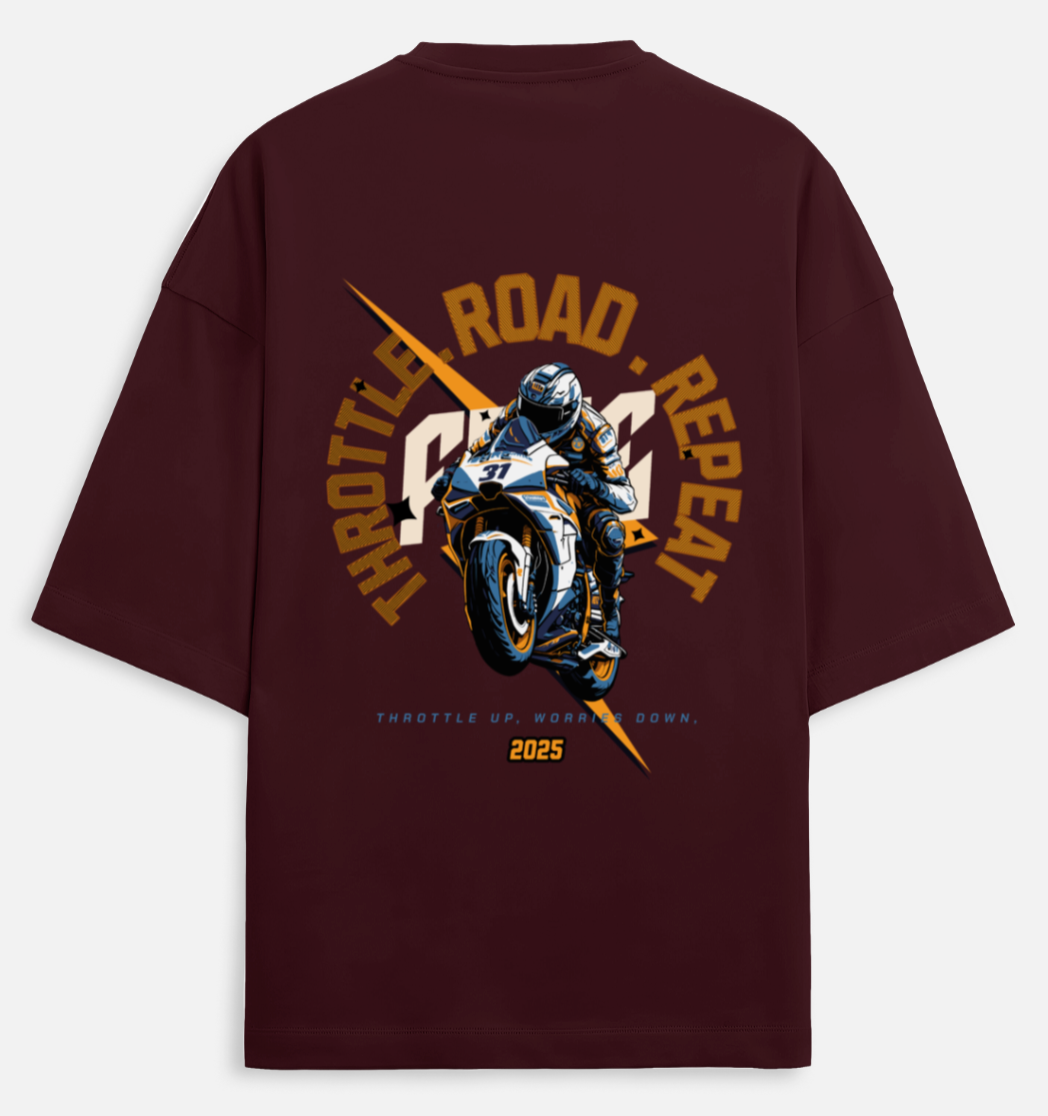 Throttle Up | Terry Oversized Tee |YR-TRY-D12