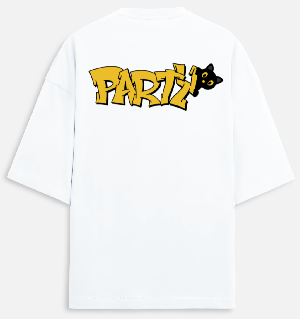 Party Cat | Terry Oversized Tee |YR-TRY-D26