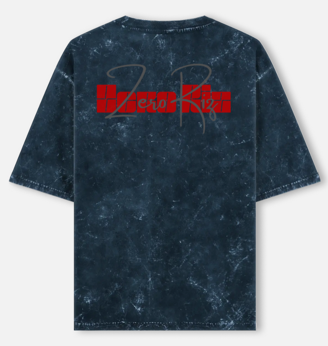Zero Riz | Acid Washed Oversized Tee |YR-AW-D28