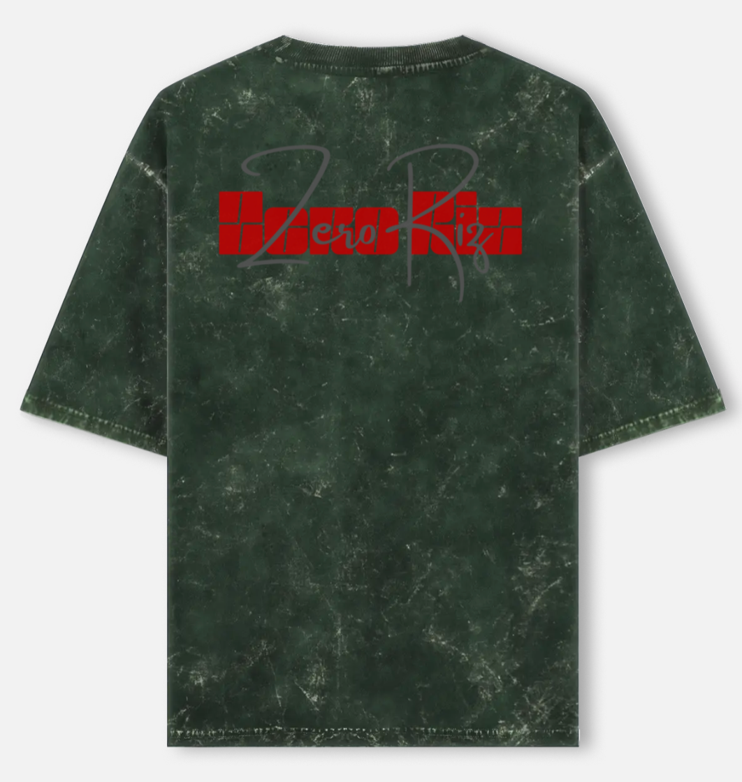 Zero Riz | Acid Washed Oversized Tee |YR-AW-D28