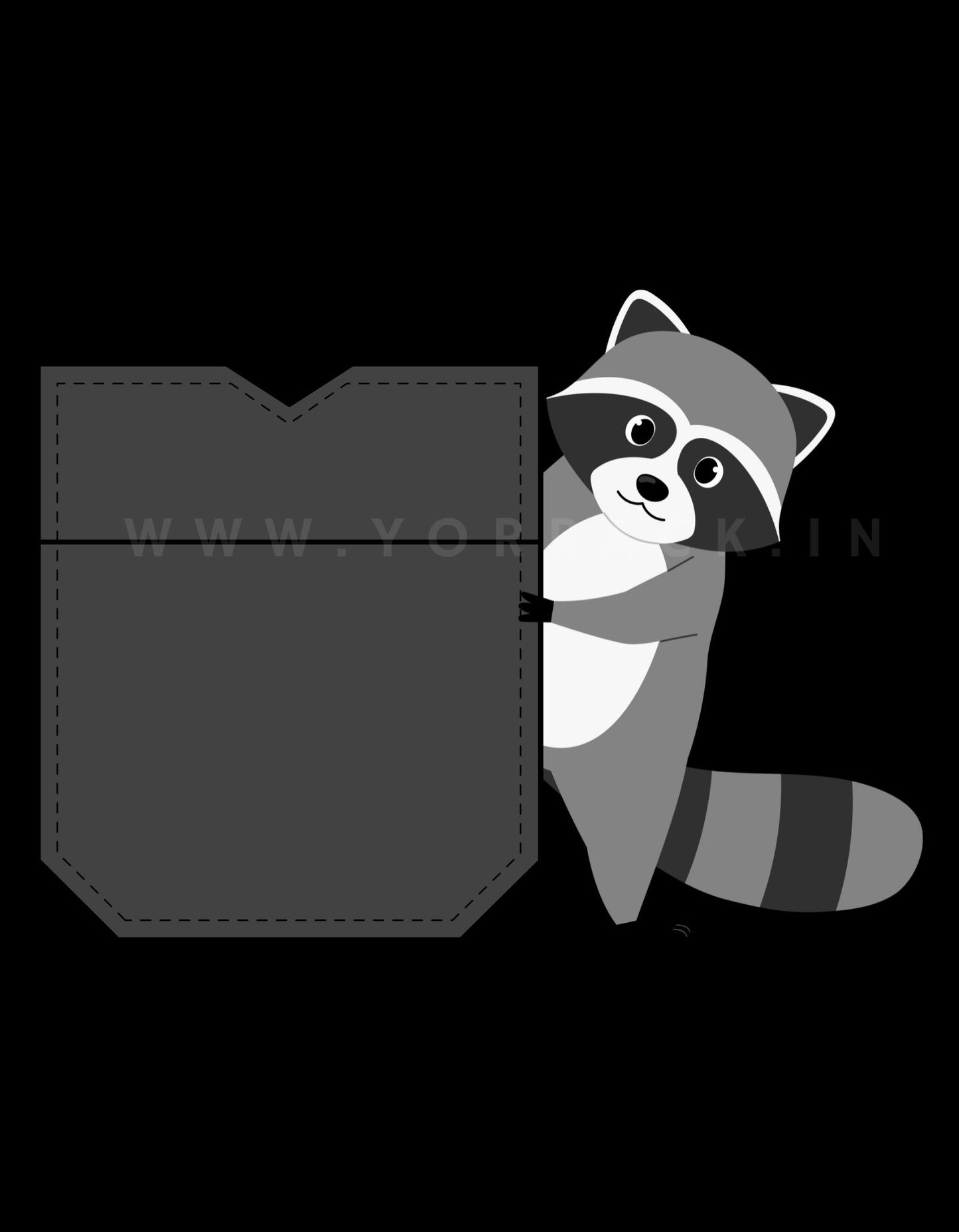 Raccoon Hideout | Front Flex | Standard Oversized Tee | YR-SND-FFD54