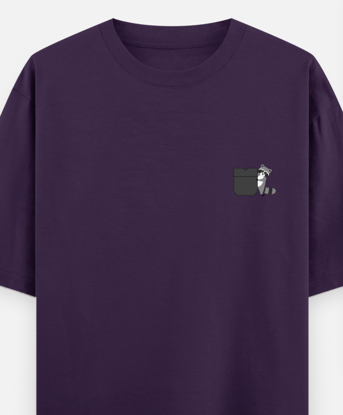 Raccoon Hideout | Front Flex | Standard Oversized Tee | YR-SND-FFD54