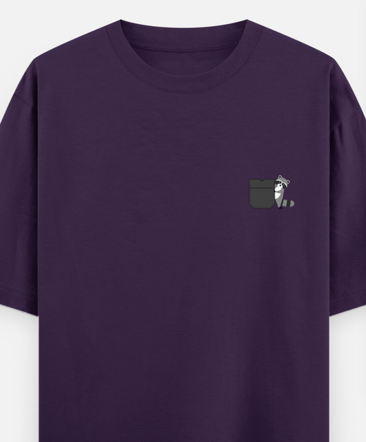 Raccoon Hideout | Front Flex | Standard Oversized Tee | YR-SND-FFD54