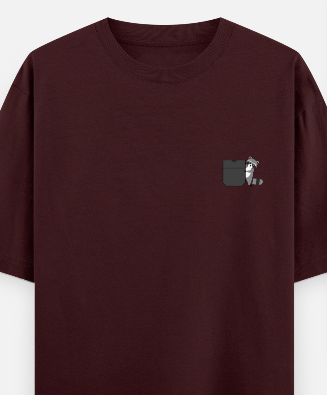 Raccoon Hideout | Front Flex | Standard Oversized Tee | YR-SND-FFD54