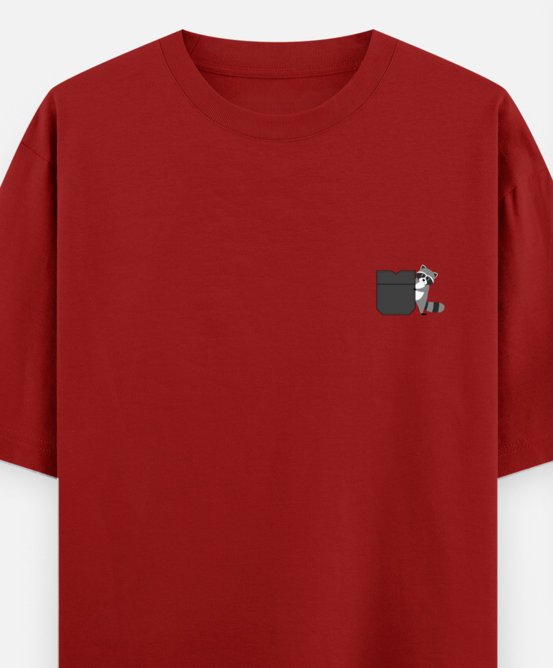 Raccoon Hideout | Front Flex | Standard Oversized Tee | YR-SND-FFD54