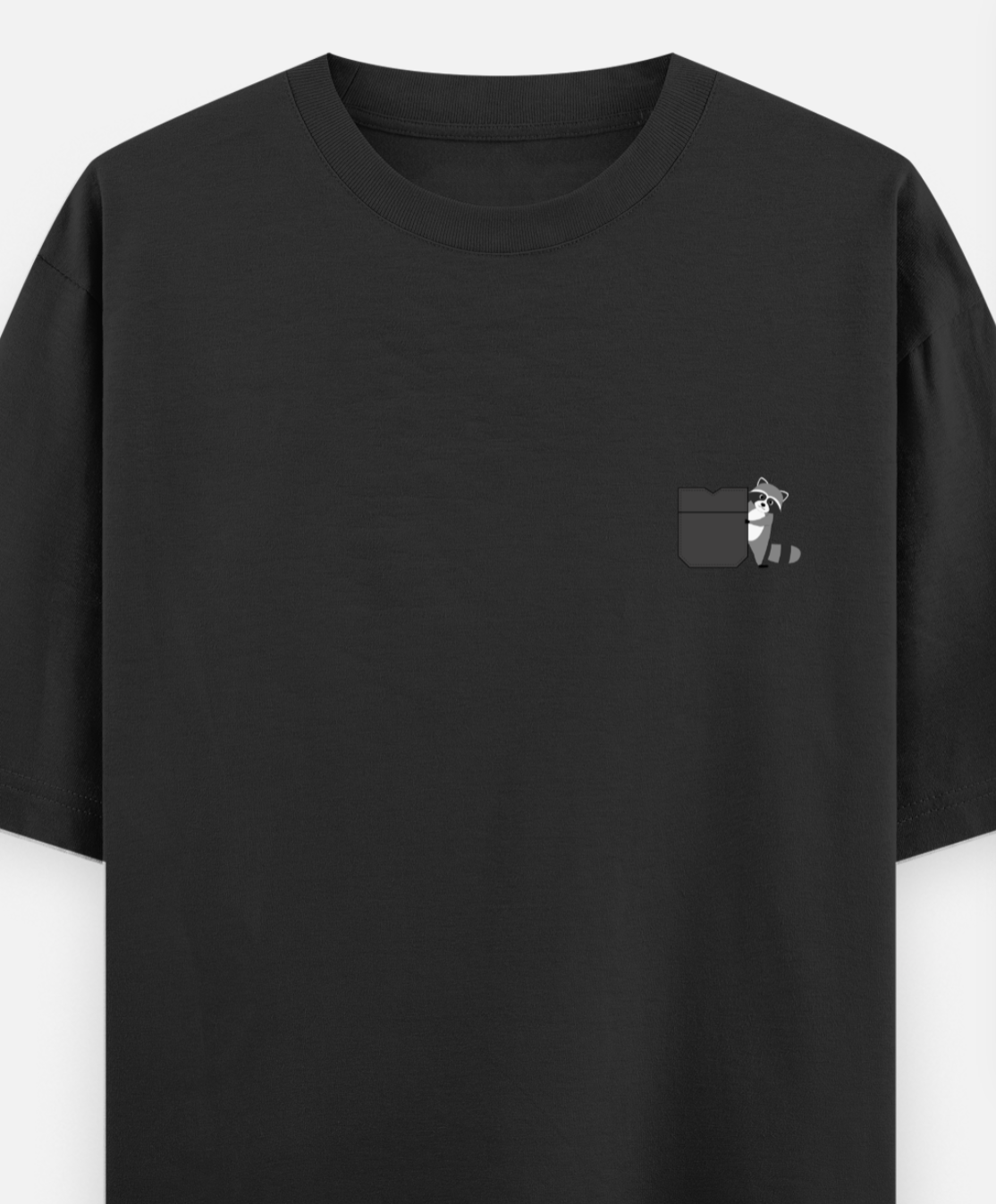 Raccoon Hideout | Front Flex | Standard Oversized Tee | YR-SND-FFD54