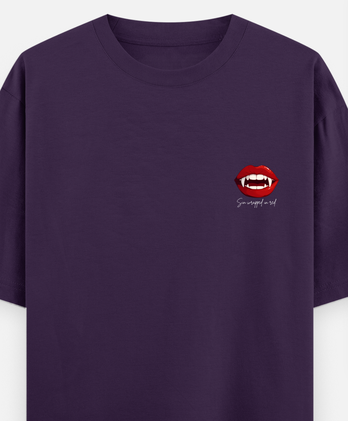 Sin wrapped in red | Front Flex | Standard Oversized Tee | YR-SND-FFD64