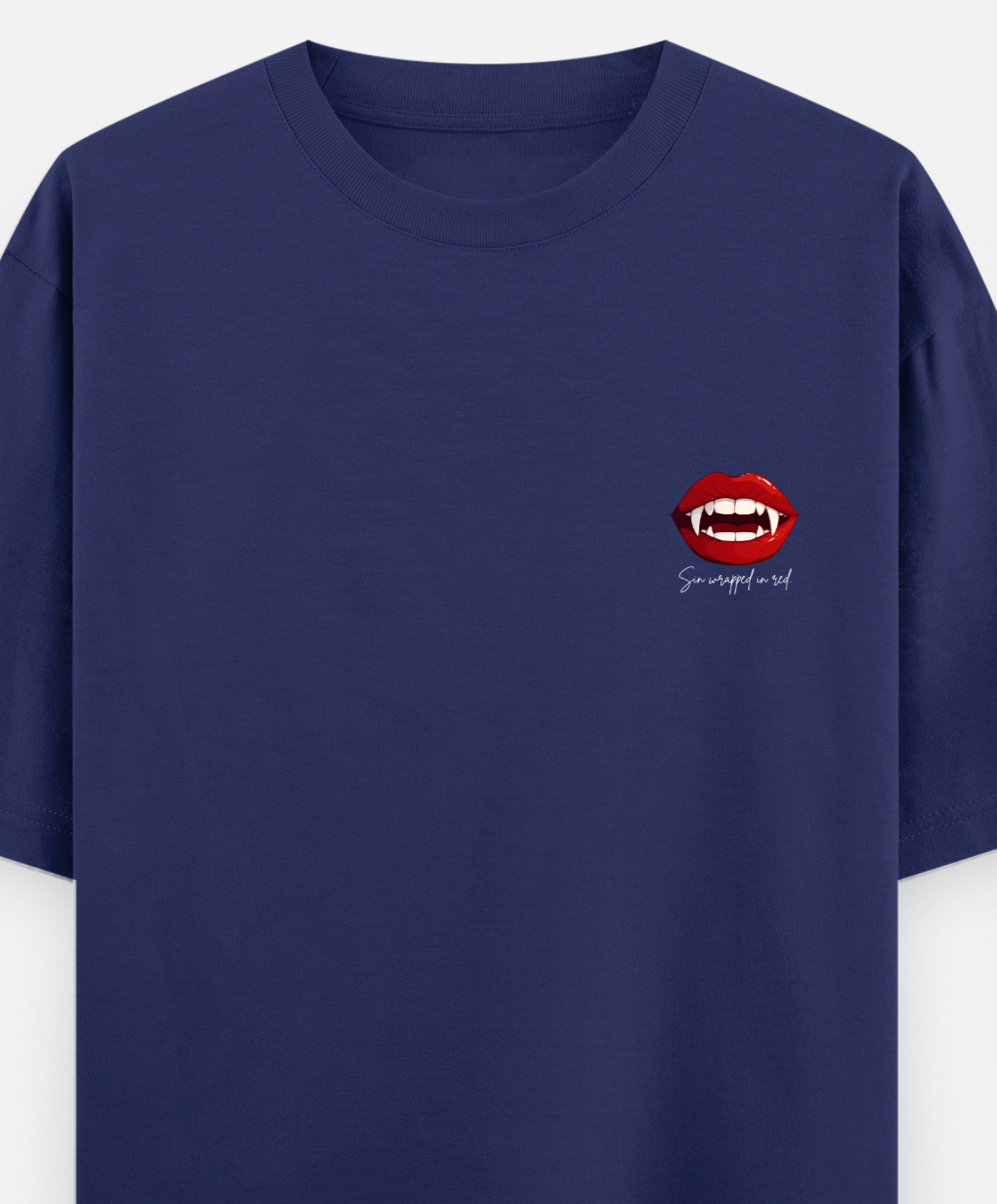 Sin wrapped in red | Front Flex | Standard Oversized Tee | YR-SND-FFD64