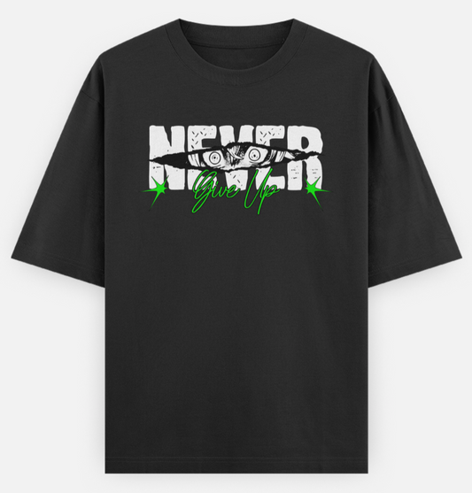 Never giveup | Frontline Flex | Standard Oversized Tee | YR-SND-FFD118