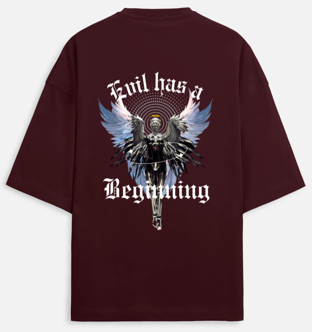 Evil Beginning | Terry Oversized Tee |YR-TRY-D11
