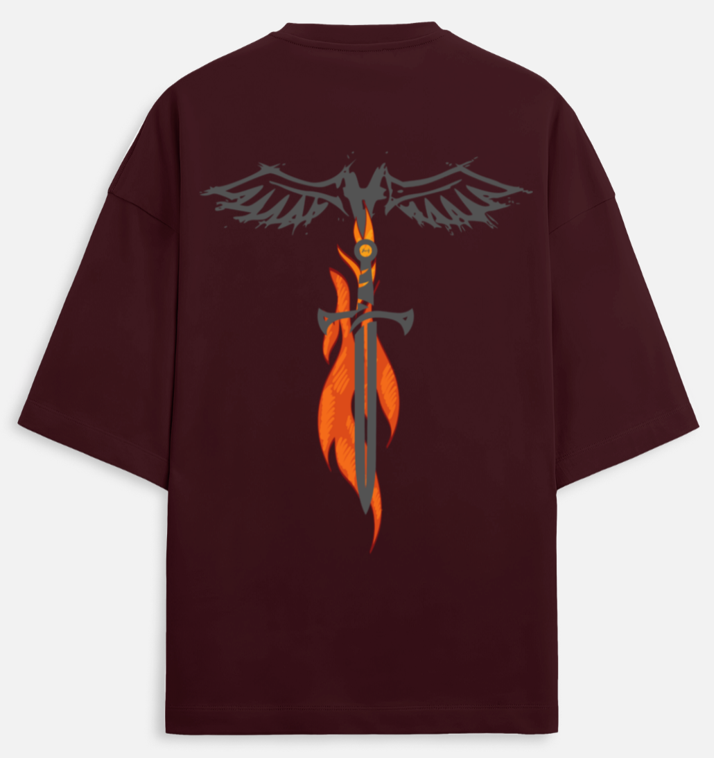 Flying Sword | Terry Oversized Tee |YR-TRY-D04