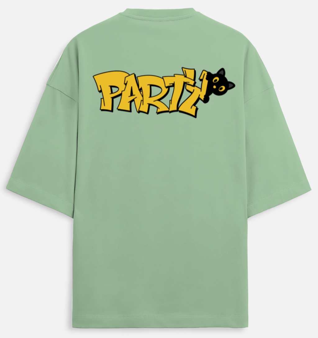 Party Cat | Terry Oversized Tee |YR-TRY-D26