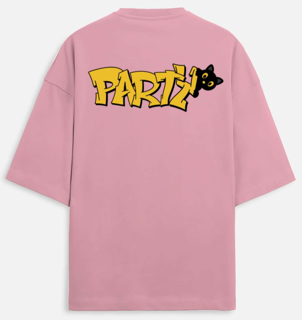 Party Cat | Terry Oversized Tee |YR-TRY-D26
