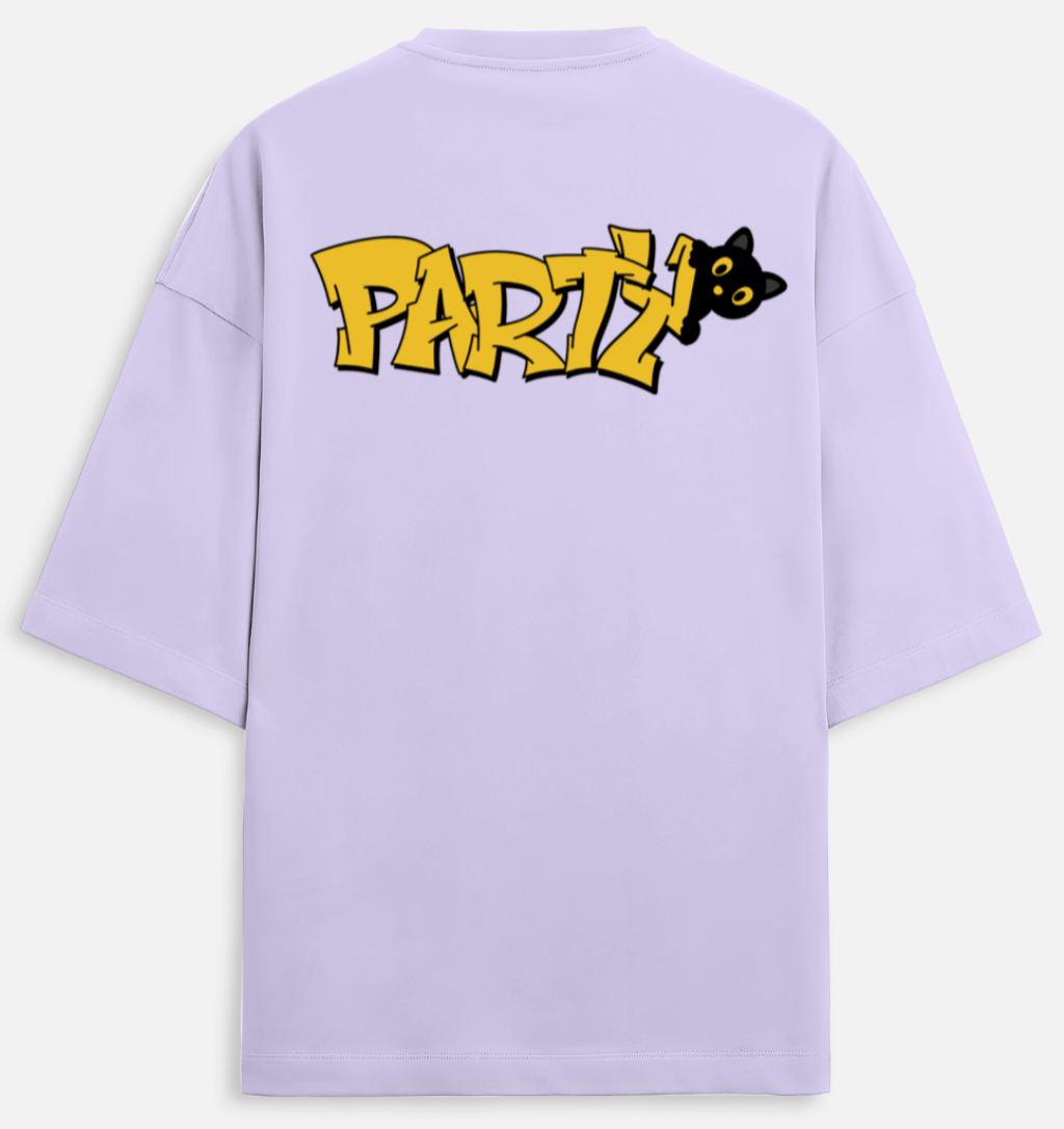 Party Cat | Terry Oversized Tee |YR-TRY-D26