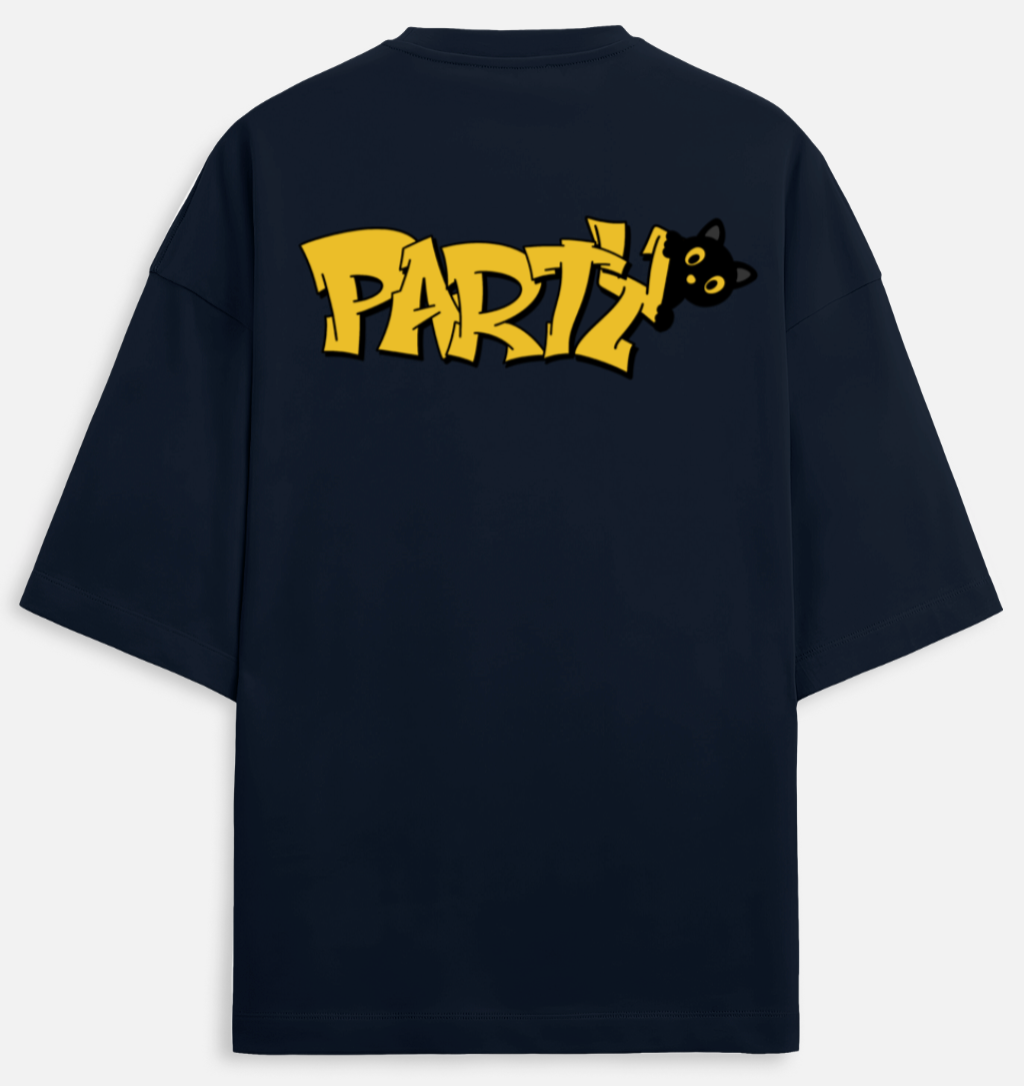 Party Cat | Terry Oversized Tee |YR-TRY-D26