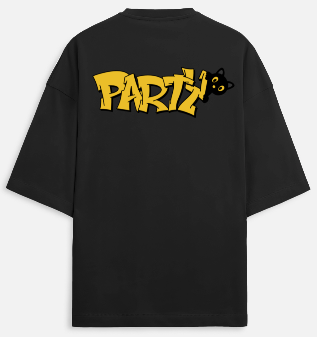 Party Cat | Terry Oversized Tee |YR-TRY-D26