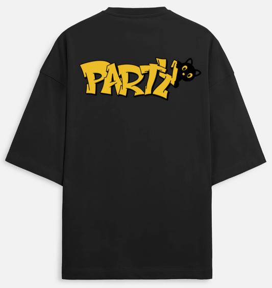 Party Cat | Terry Oversized Tee |YR-TRY-D26
