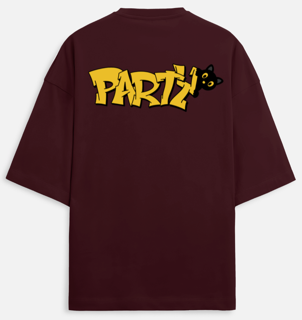 Party Cat | Terry Oversized Tee |YR-TRY-D26