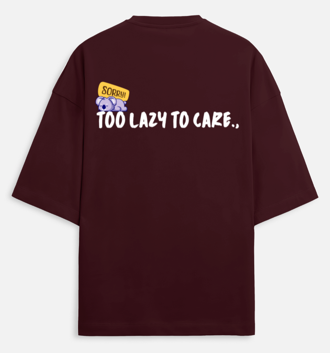 Lazy to Care | Terry Oversized Tee |YR-TRY-D42