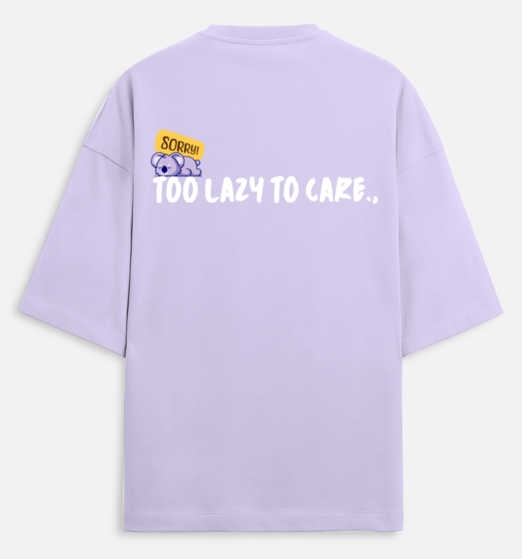 Lazy to Care | Terry Oversized Tee |YR-TRY-D42