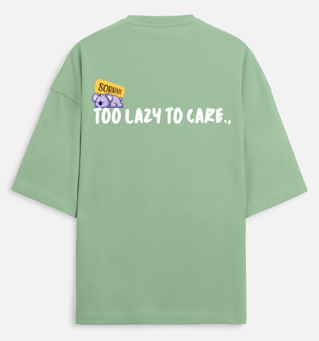 Lazy to Care | Terry Oversized Tee |YR-TRY-D42
